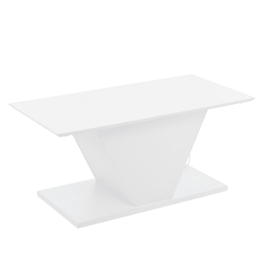 Mesa de centro V-Form - Mesa de café com luzes LED - Mesa de sala branca