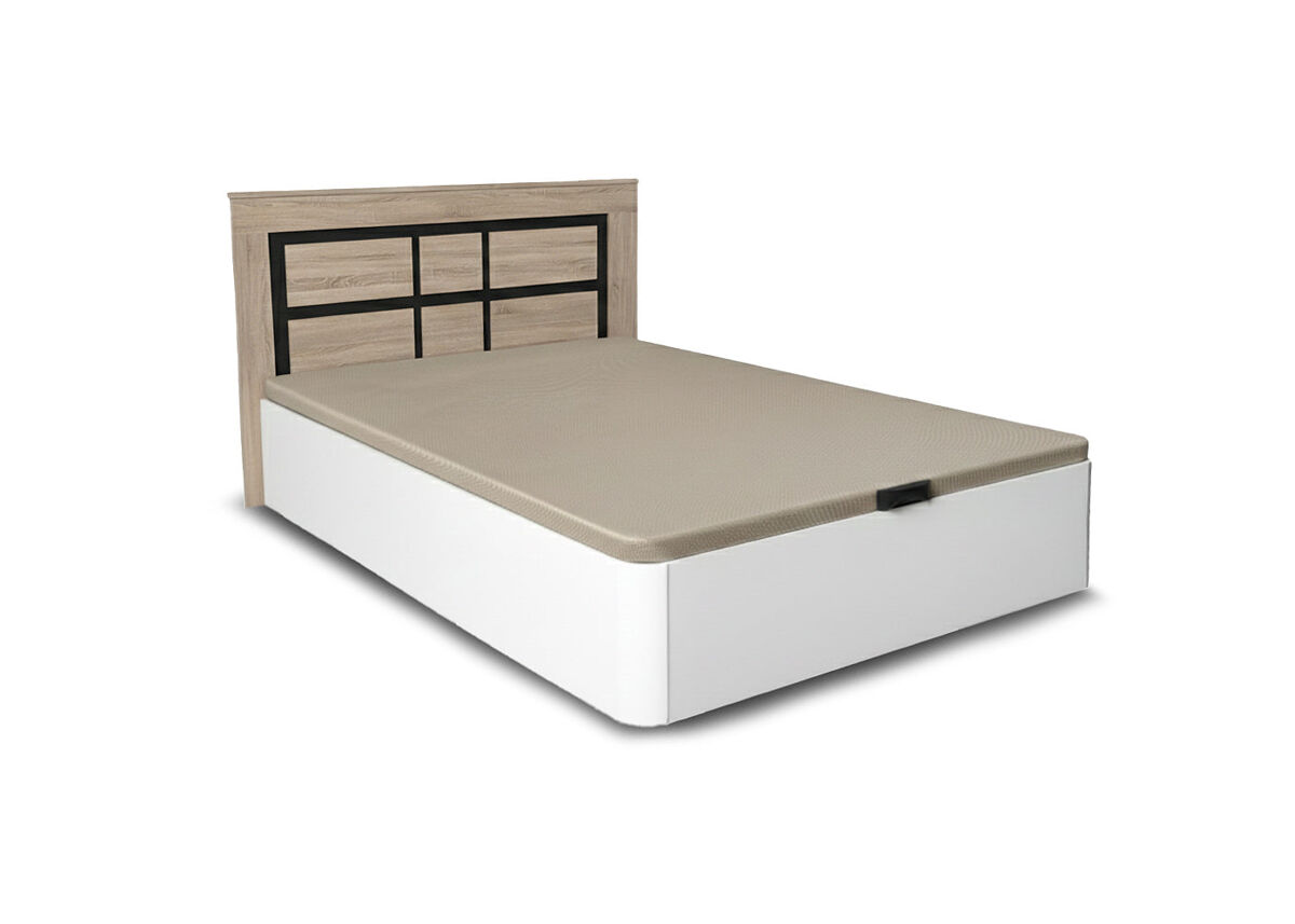 Pack cama canape abatible blanco 135cm + cabecero kiara cambria y grafito