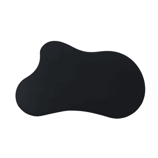 Mesa de centro 107x66x40,5 cm - formato de nuvem, MDF e pernas em PVC com feltro - Preto