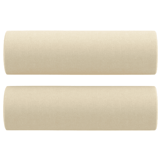 Sofá 3 lugares - Sofá fixo + almofadas decorativas 180 cm tecido cor creme