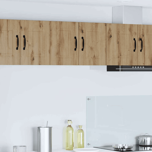 Lote de 2 Armários de cozinha suspendidos - Cozinha modular Colgantes com porta Carvalho Artesanal