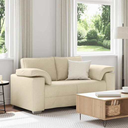 Sofá 3 lugares, Sofá fixo Creme 160 x 77 x 82 cm tecido