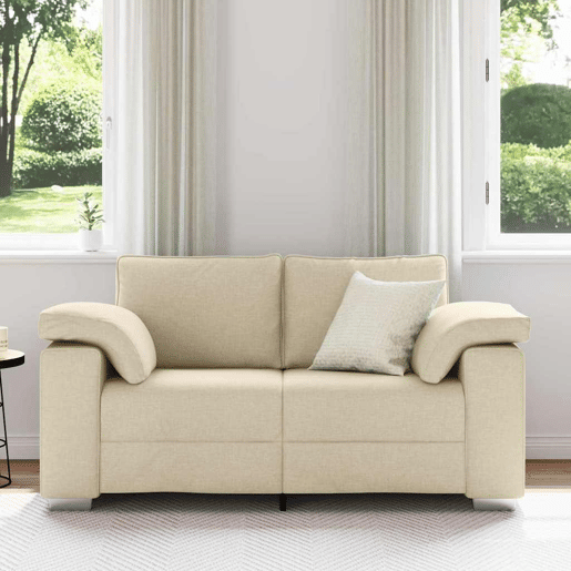 Sofá 3 lugares, Sofá fixo Creme 160 x 77 x 82 cm tecido