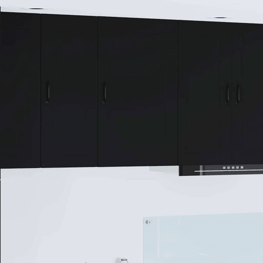 Armário de cozinha suspenso - armario de cocina colgante com porta Preto 50 x 31 x 80 cm