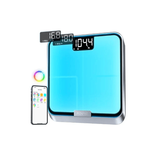Renpho Balança de Banho Inteligente Bluetooth ELIS CHROMA Preto Vidro LED 180kg