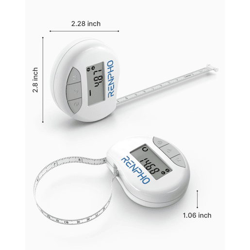 Renpho Fita Métrica Inteligente Bluetooth BMF01 com ecrã LCD e app, pilhas incluídas