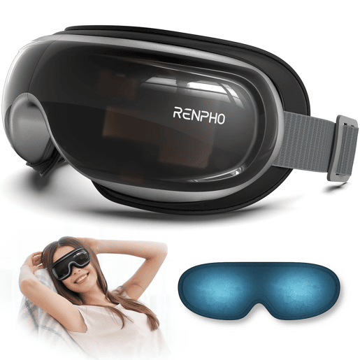 Renpho Massageador de Olhos EYERIS 3 portátil, recarregável, voz, gel frio, preto