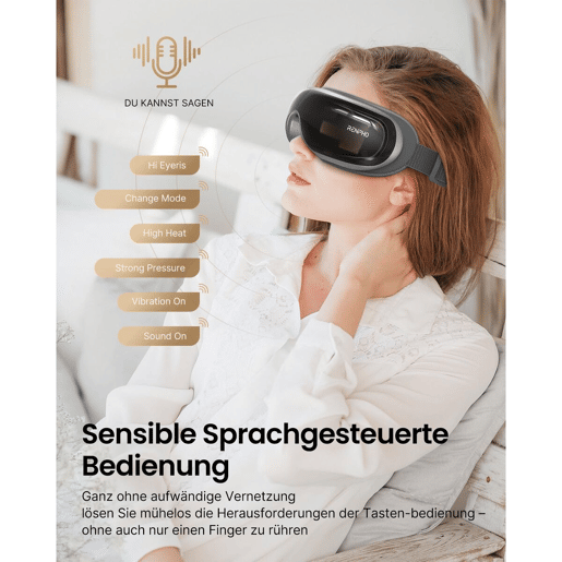 Renpho Massageador de Olhos EYERIS 3 portátil, recarregável, voz, gel frio, preto