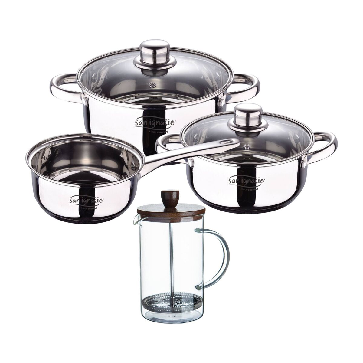 Baterias de Cocina San Ignacio Cassel con Cafetera de émbolo