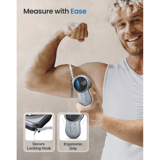 Renpho Cinta Métrica Inteligente SMART TAPE MEASURE+ Bluetooth LCD App Android Tela Grande
