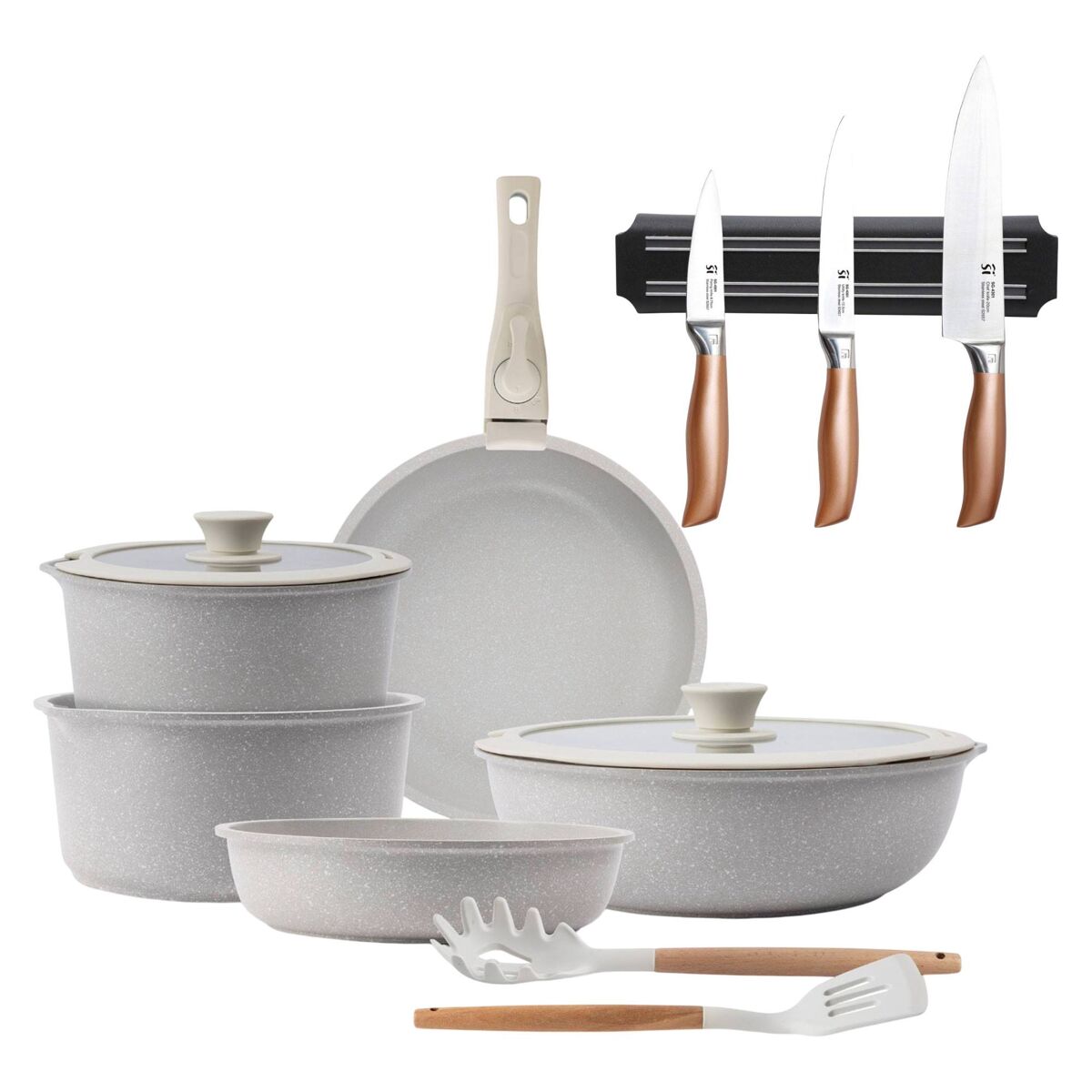 Baterias de Cocina BERGNER Click&Cook con Cuchillos de cocina