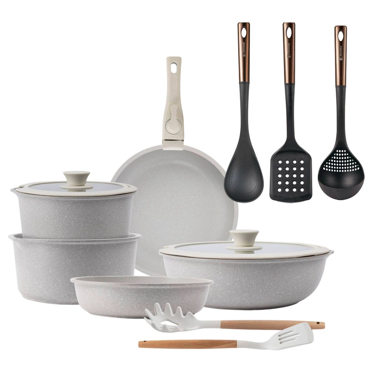 Baterias de Cocina BERGNER Click&Cook con Utensilios de cocina