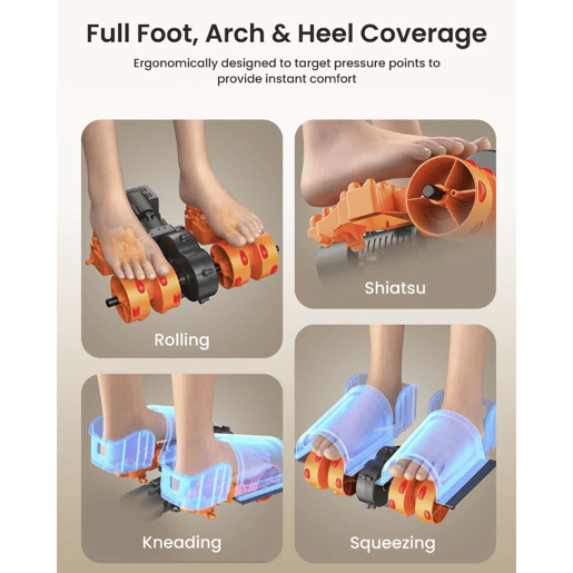 Renpho Massageador de Pés Shiatsu Premium Elétrico Portátil Preto com Controle Remoto