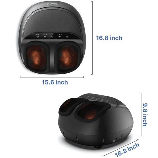 Renpho Massageador de Pés Shiatsu Premium Elétrico Portátil Preto com Controle Remoto