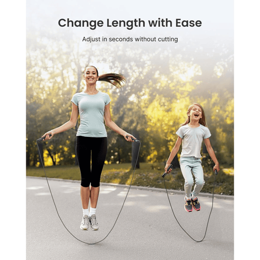 Renpho Corda de pular inteligente SMART JUMP ROPE preta, comprimento ajustável, sem fio