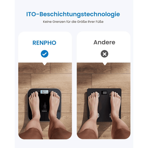 Renpho Balança de Banho Inteligente ELIS SOLAR 2 Bluetooth Wi-Fi LED preta com app Renpho Balança de Banho Inteligente ELIS SOLAR 2 Bluetooth Wi-Fi LED preta com app