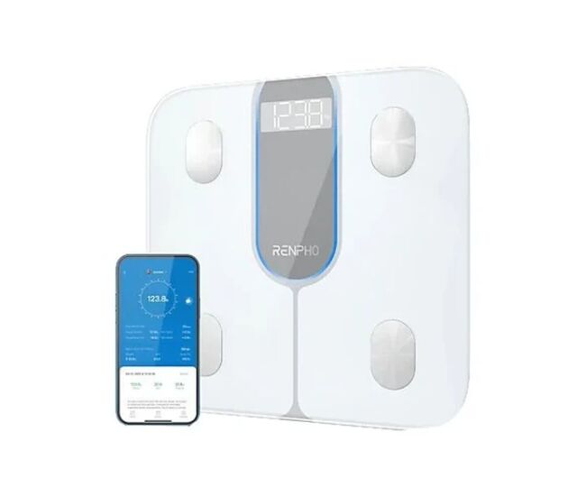 Renpho báscula de baño inteligente bluetooth elis 1c led blanca 180kg 3xaaa
