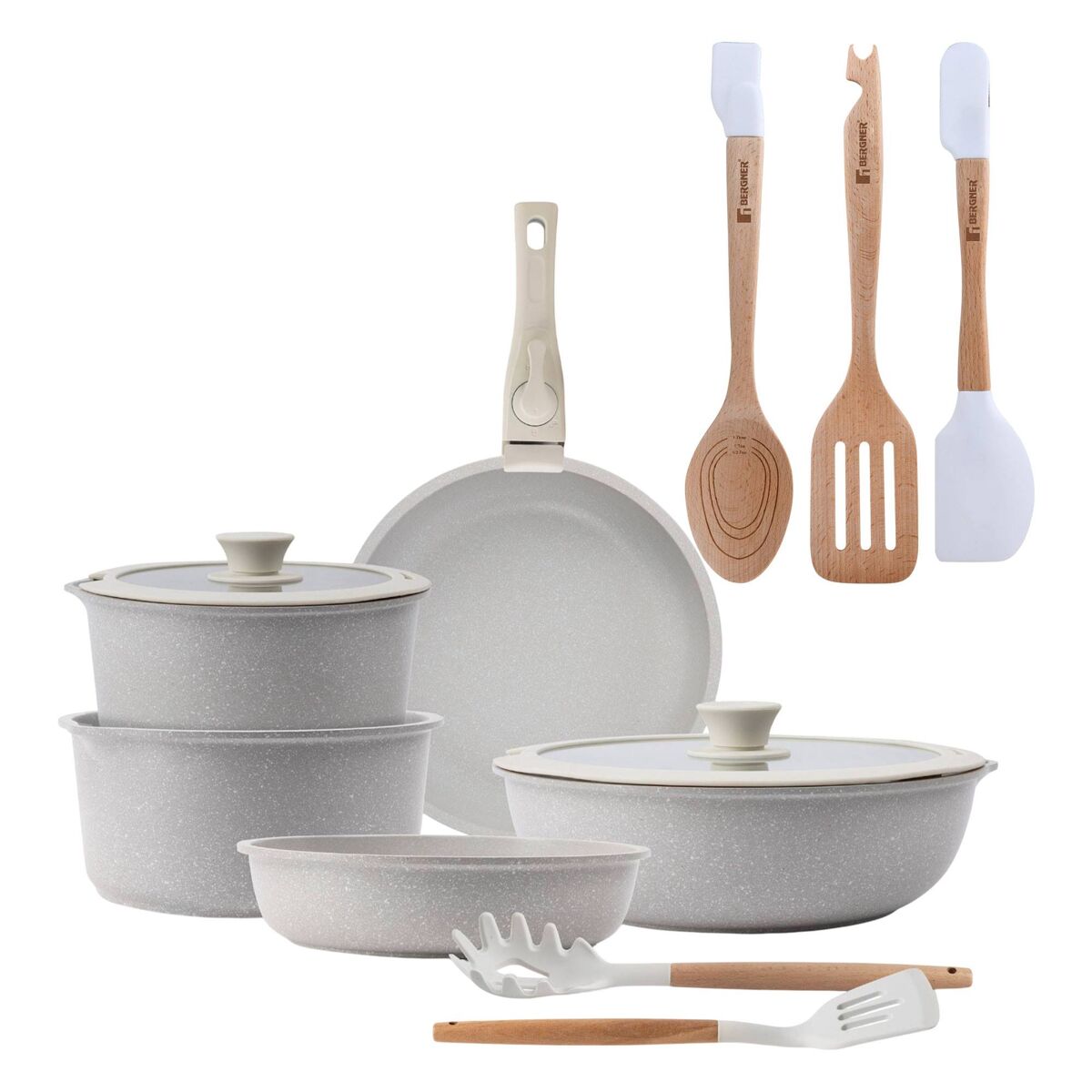 Baterias de Cocina BERGNER Click&Cook con Utensilios de cocina