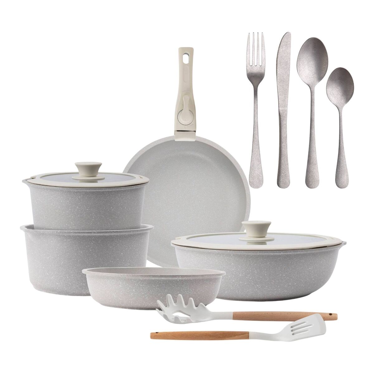 Baterias de Cocina BERGNER Click&Cook con Set de 16 cubiertos