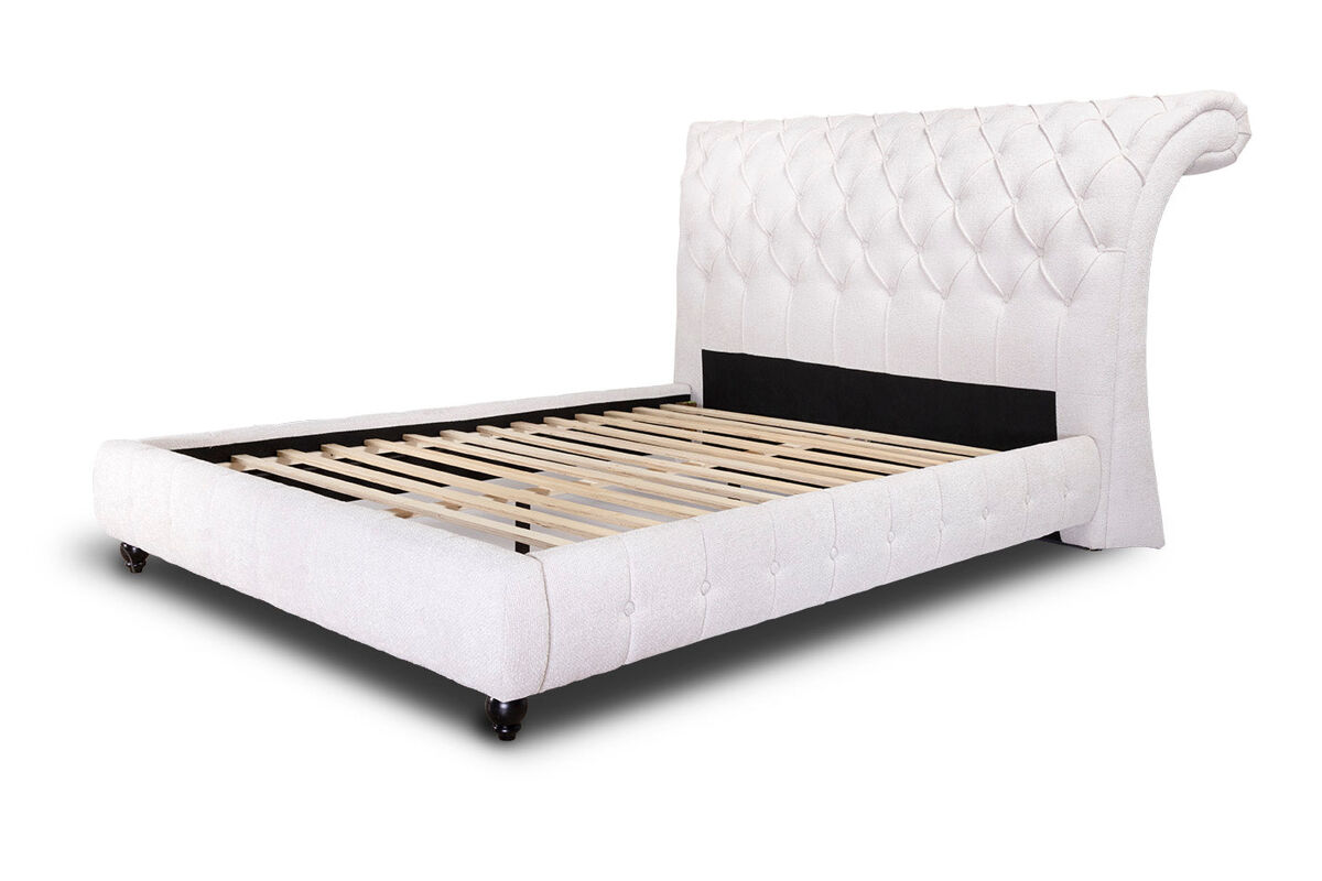 Cama de matrimonio con somier y cabecero capitone