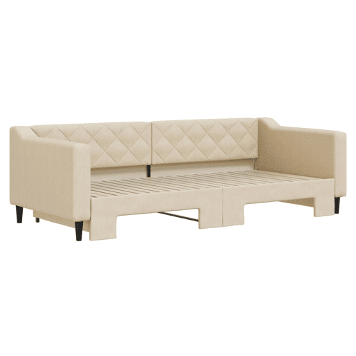 Sofá-cama, Sofá conversível com gavetão 90x200 cm tecido cor creme