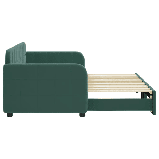 Sofá-cama, Sofá conversível com gavetão 80x200 cm veludo verde-escuro Sofá-cama, Sofá conversível com gavetão 80x200 cm veludo verde-escuro