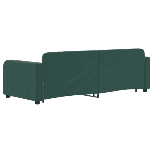 Sofá-cama, Sofá conversível com gavetão 80x200 cm veludo verde-escuro Sofá-cama, Sofá conversível com gavetão 80x200 cm veludo verde-escuro