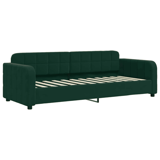 Sofá-cama, Sofá conversível com gavetão 80x200 cm veludo verde-escuro Sofá-cama, Sofá conversível com gavetão 80x200 cm veludo verde-escuro