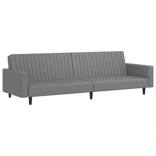 Sofá-cama, Sofá conversível de 2 lugares couro artificial cinzento Sofá-cama, Sofá conversível de 2 lugares couro artificial cinzento
