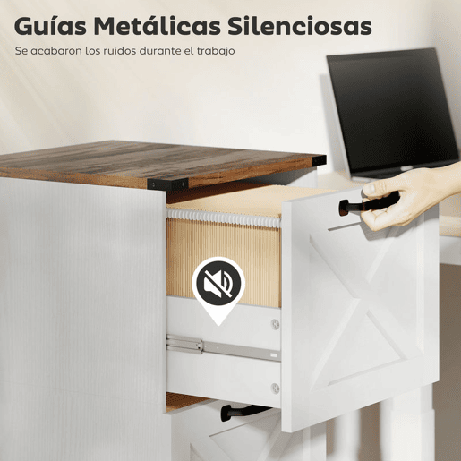 HOMCOM Arquivador com 4 Gavetas Bloco de Gavetas de Escritório Móvel Arquivador Suporte para Impressora com Trilho Suspenso para A4 e Carta 40x40x131 cm Branco