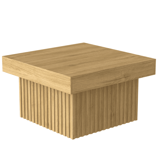 Mesa de centro 79x79x46 cm - Design moderno, base em MDF, tampo em PB, robusta - Natural