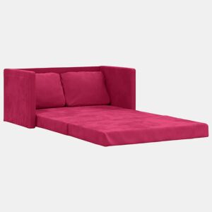 Sofá-cama, Sofá conversível sem pés 122x204x55 cm veludo vermelho tinto