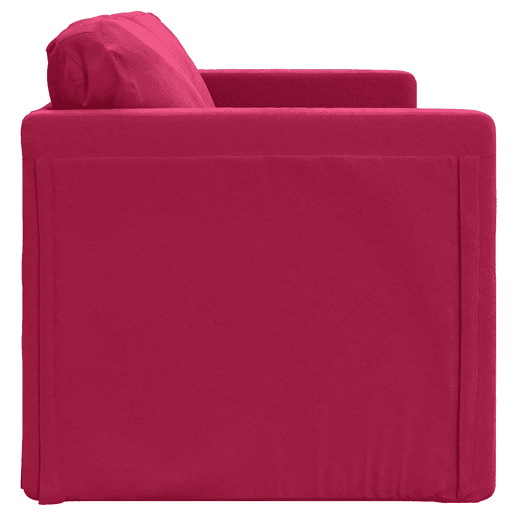 Sofá-cama, Sofá conversível sem pés 122x204x55 cm veludo vermelho tinto