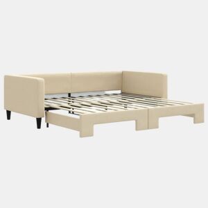 Sofá-cama, Sofá conversível com gavetão 100x200 cm tecido cor creme