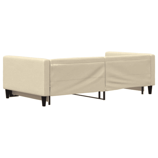 Sofá-cama, Sofá conversível com gavetão 100x200 cm tecido cor creme Sofá-cama, Sofá conversível com gavetão 100x200 cm tecido cor creme