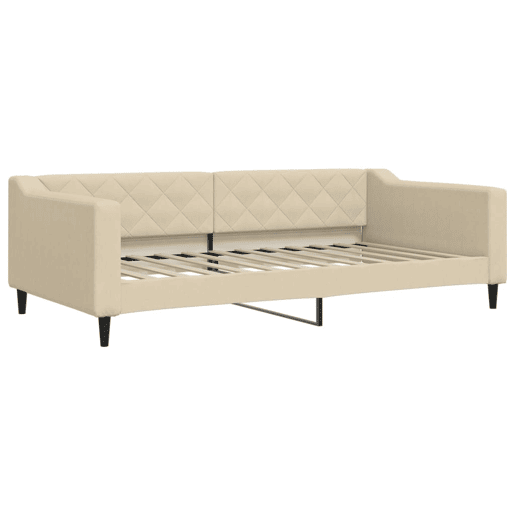 Sofá-cama, Sofá conversível com gavetão e gavetas 100x200 cm tecido cor creme
