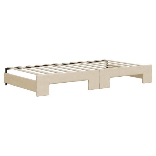 Sofá-cama, Sofá conversível com gavetão e gavetas 100x200 cm tecido cor creme
