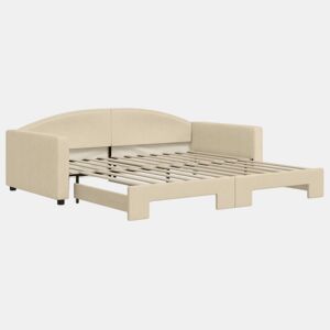 Sofá-cama, Sofá conversível com gavetão 100x200 cm tecido cor creme