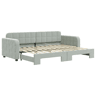 Sofá-cama, Sofá conversível com gavetão 80x200 cm veludo cinzento-claro