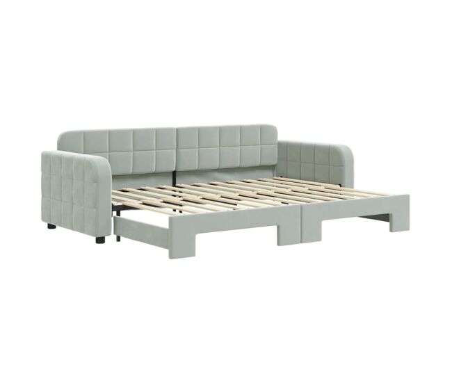 Sofá cama - sofá convertible nido terciopelo gris claro 80x200 cm