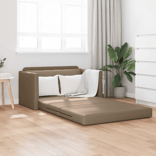 Sofá-cama, Sofá conversível Cappuccino 124 x 71 x 78 cm Veludo