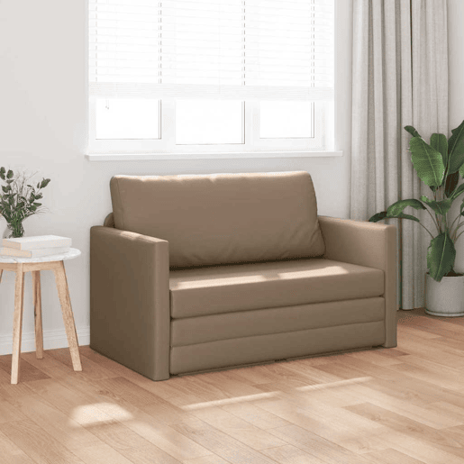 Sofá-cama, Sofá conversível Cappuccino 124 x 71 x 78 cm Veludo