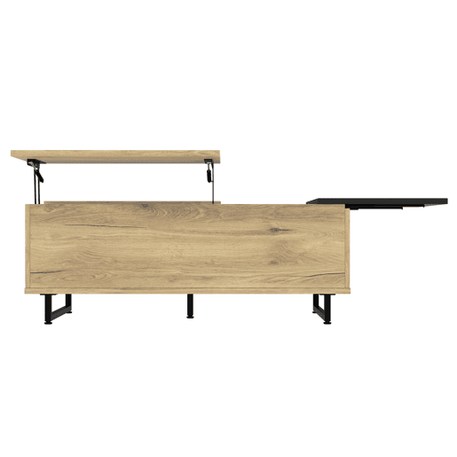 Mesa de centro - com arrumação, design moderno - cor natural