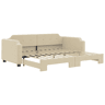 Sofá-cama, Sofá conversível com gavetão 90x200 cm tecido cor creme