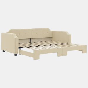 Sofá-cama, Sofá conversível com gavetão 90x200 cm tecido cor creme