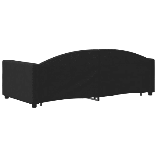 Sofá-cama, Sofá conversível com gavetão e gavetas 90x190 cm tecido preto