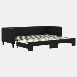 Sofá-cama, Sofá conversível com gavetão 80x200 cm tecido preto