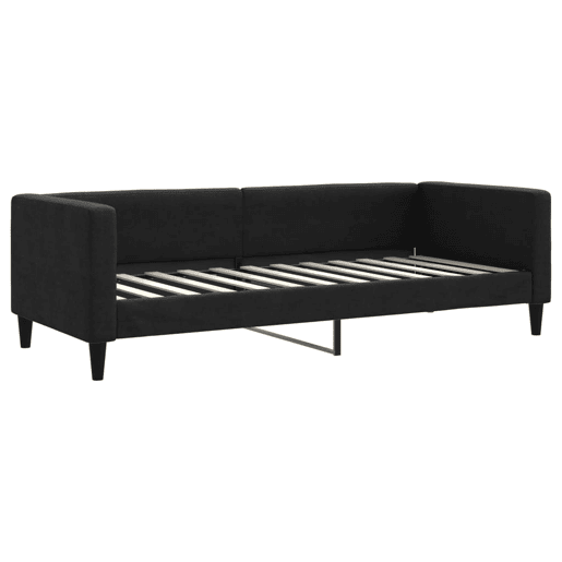 Sofá-cama, Sofá conversível com gavetão 80x200 cm tecido preto Sofá-cama, Sofá conversível com gavetão 80x200 cm tecido preto