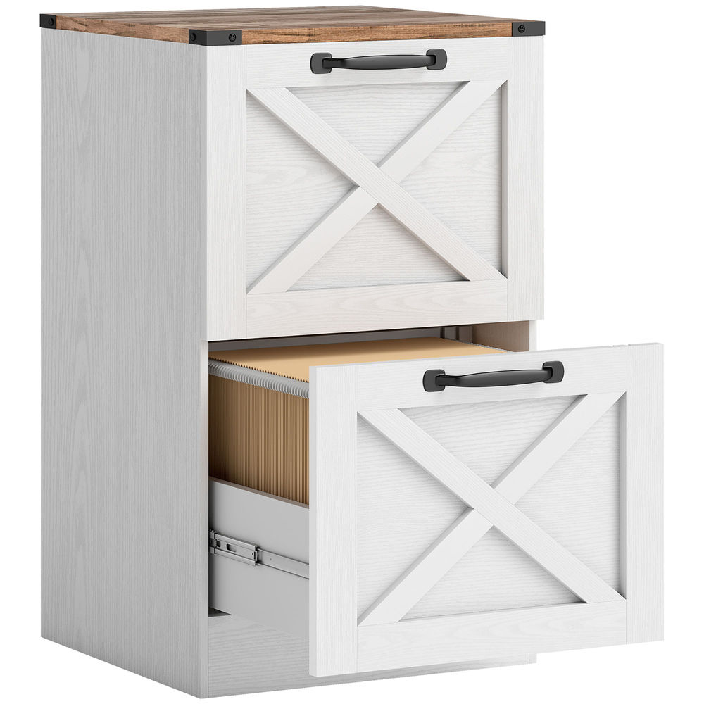 Homcom cajonera escritorio con 2 cajones, cajonera de oficina, mueble archivador, soporte para impresora, con riel colgante para a4 y carta, 40x40x71 cm, blanco