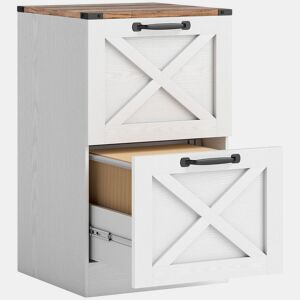 HOMCOM Arquivador com 2 Gavetas Bloco de Gavetas de Escritório Móvel Arquivador Suporte para Impressora com Trilho Suspenso para A4 e Carta 40x40x71 cm Branco